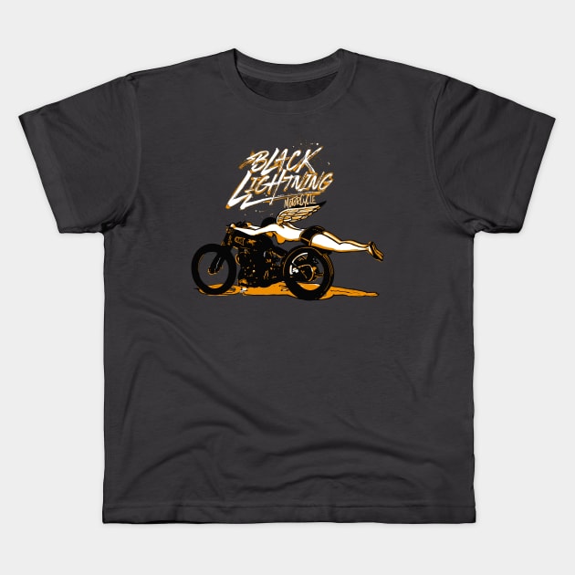 The Legendary Vincent Black Lightning Motorcycle Kids T-Shirt by MotorManiac